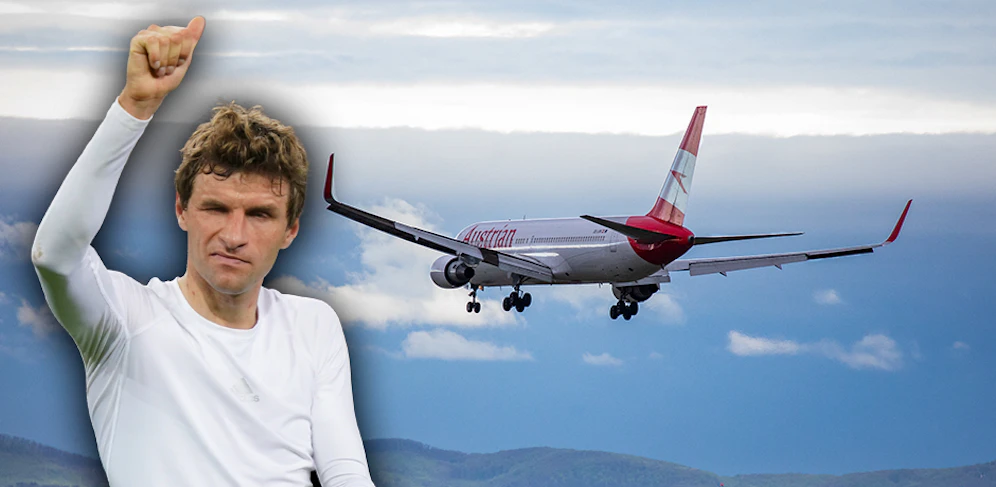 Thomas Müller fliegt AUA