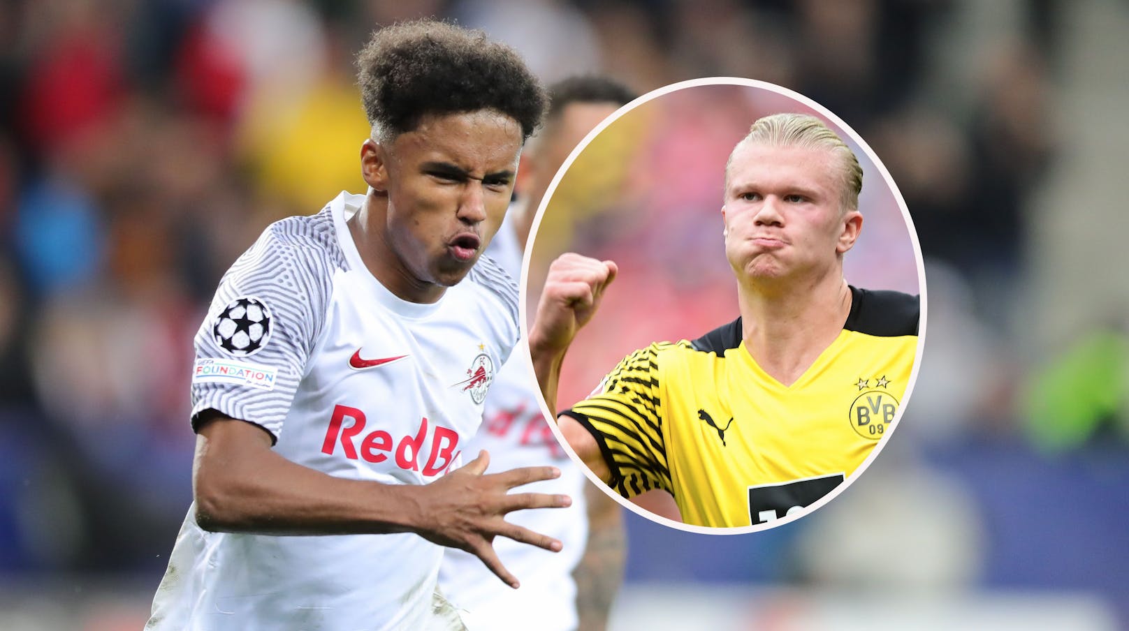 Dortmund will nach Haaland auch Adeyemi (l.) von Salzburg loseisen.
