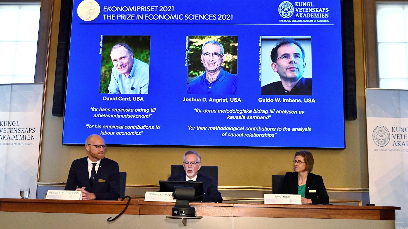 Der Nobelpreis für Wirtschaftswissenschaften geht in diesem Jahr an die Forscher David Card, Joshua Angrist und Guido Imbens.
