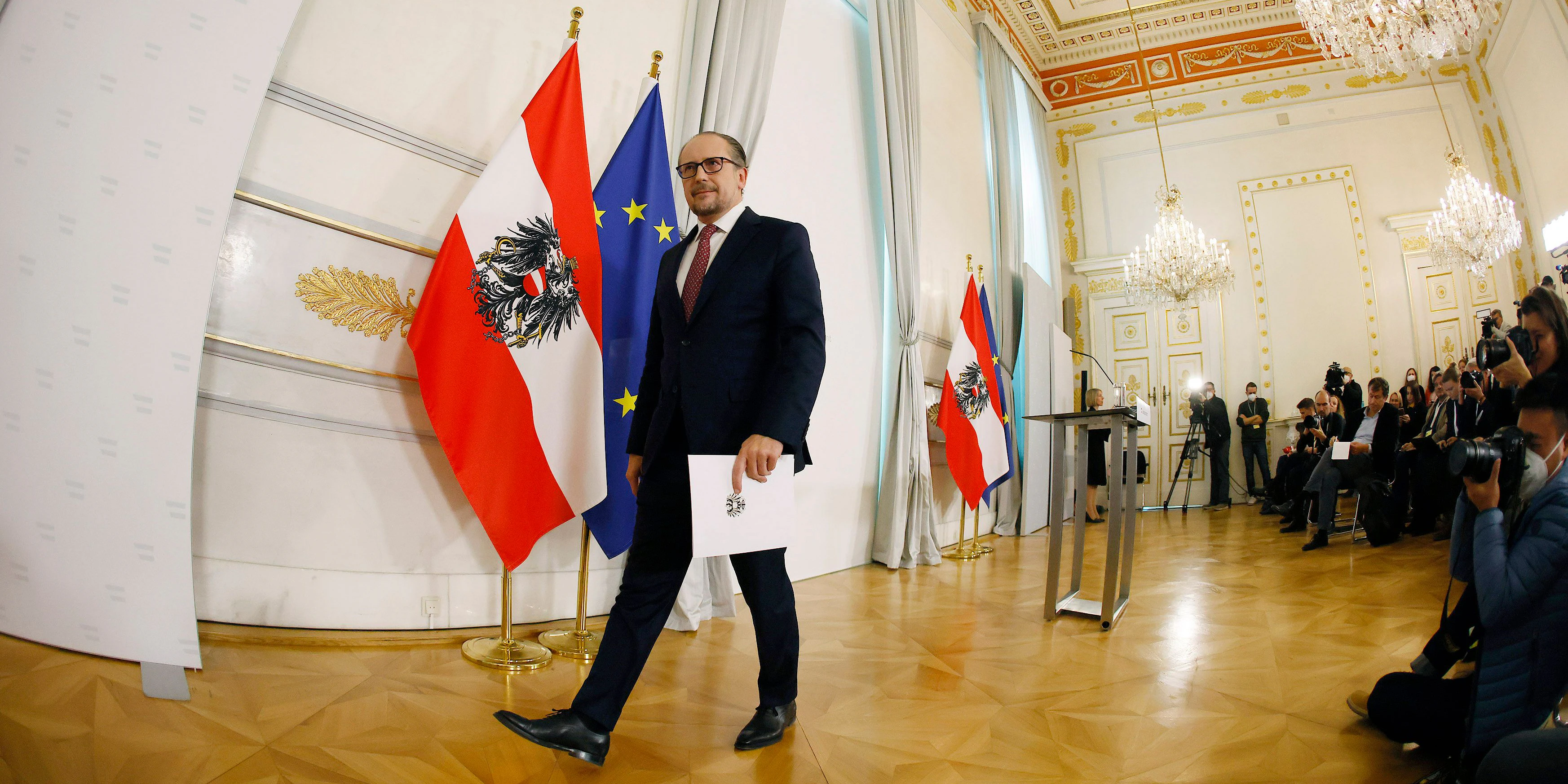 Bundeskanzler Alexander Schallenberg nach seiner Antrittsrede