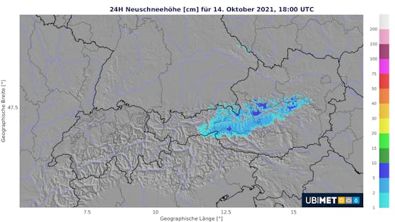 Die 24-Stunden Neuschnee-Prognose bis Donnerstag: Hier schneit es noch weiter.
