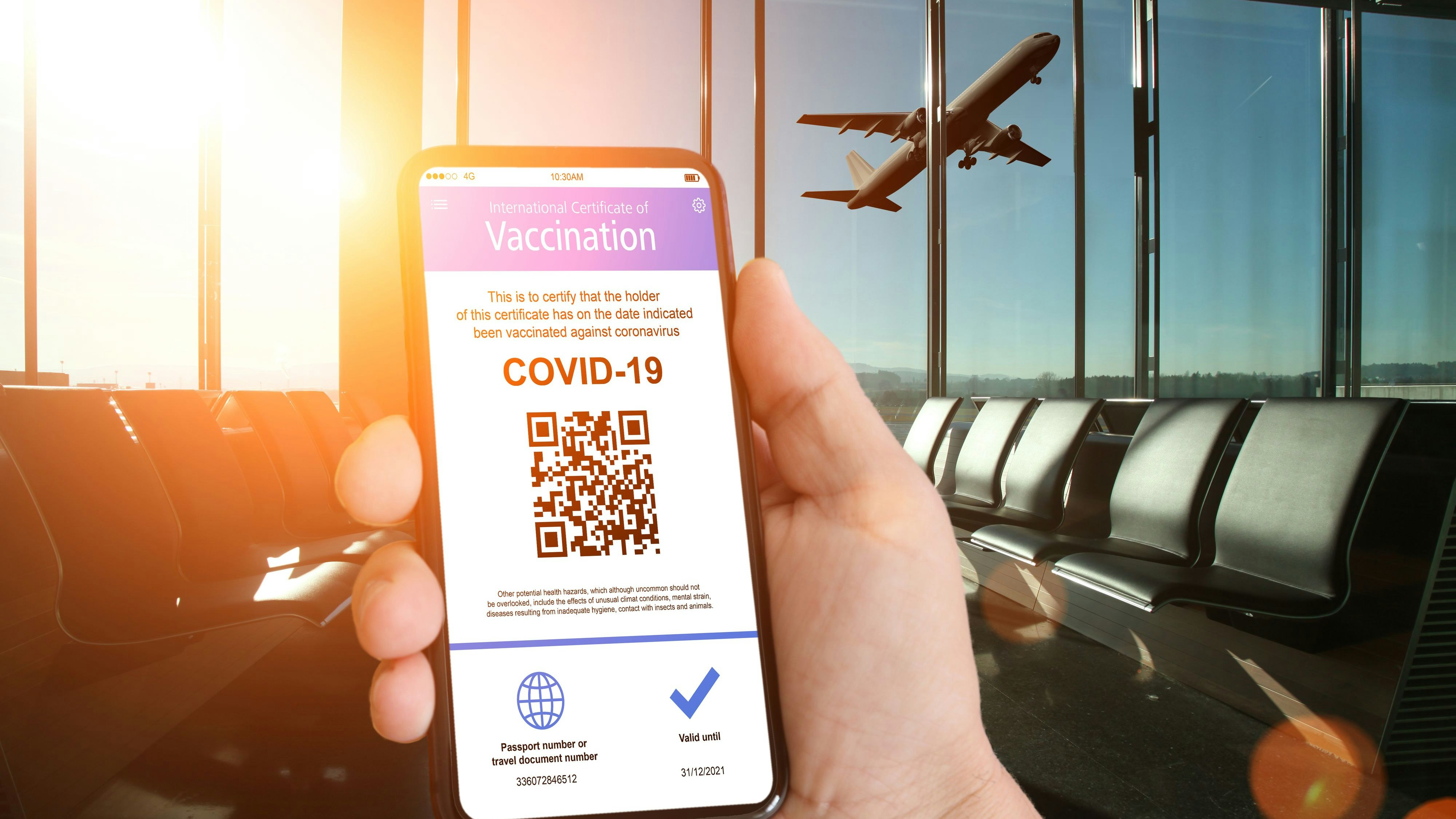 Immunity passport covid-19 vaccination travel mobile phone