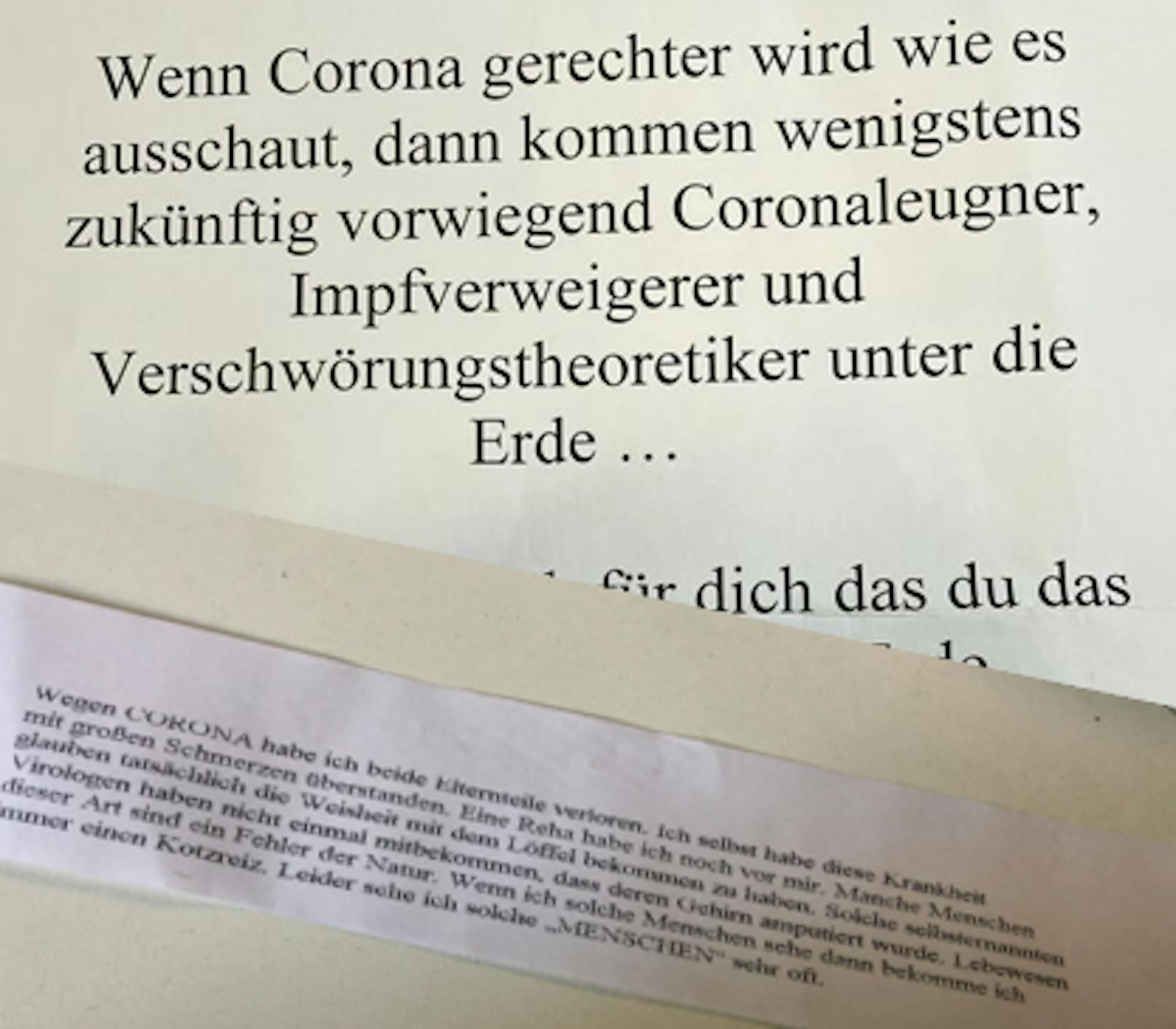 Anonyme Briefe für Unternehmer kursieren in Loosdorf.