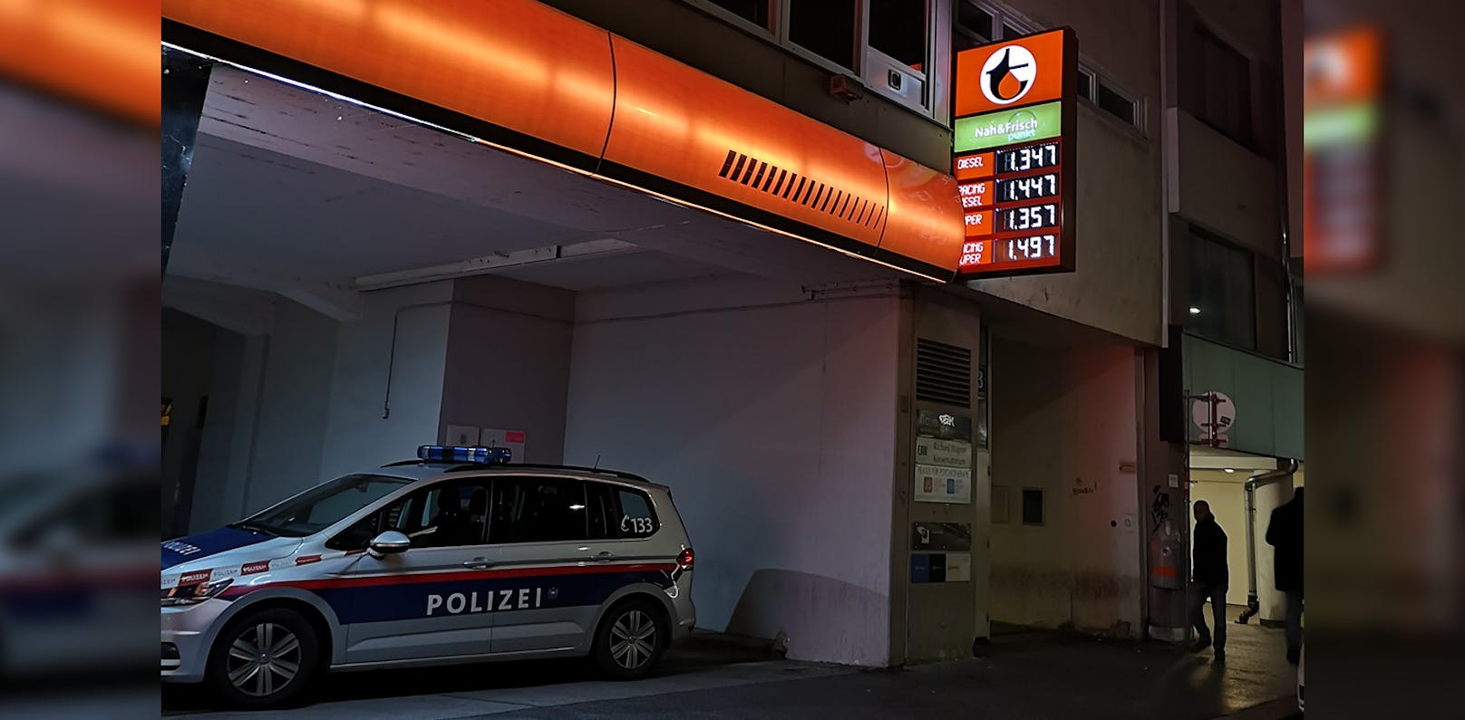 Eine Tankstelle in Wien-Meidling wurde in der Nacht überfallen.