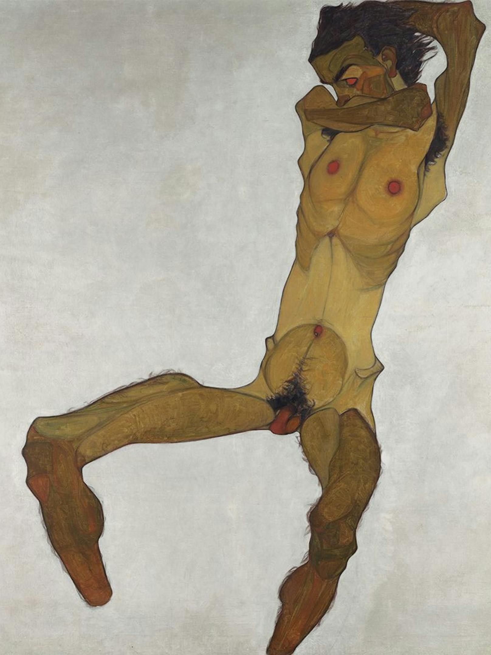 Egon Schiele (Tulln, Niederösterreich 1890–1918 Wien): Sitzender Männerakt (Selbstdarstellung), 1910