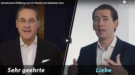 2019 versus 2021: Blogger Hans Kirchmeyr hat sich die Mühe gemacht, die Videos von Strache und Kurz zusammenzuscheneiden.&nbsp;
