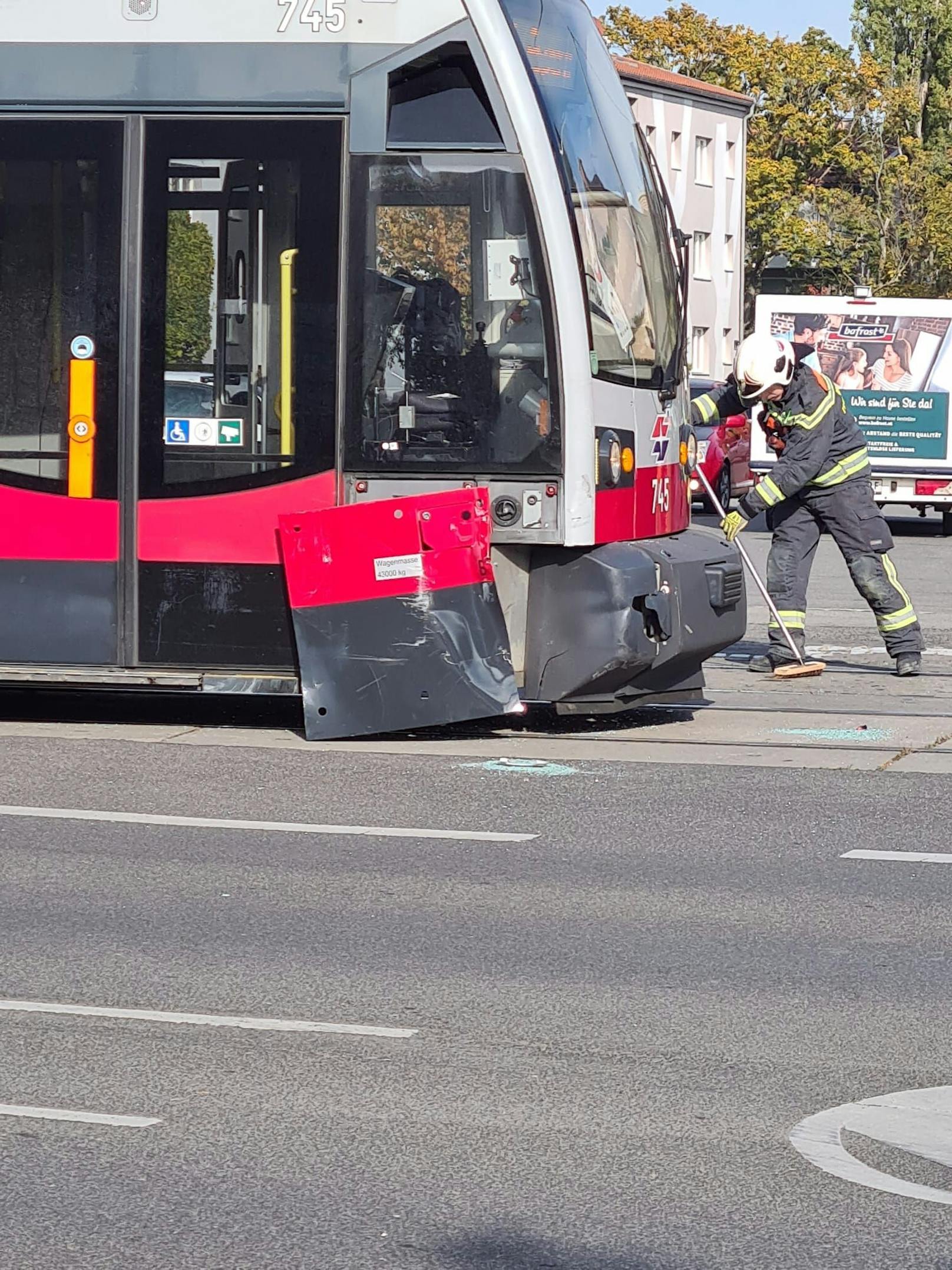 Die zerstörte Straßenbahn