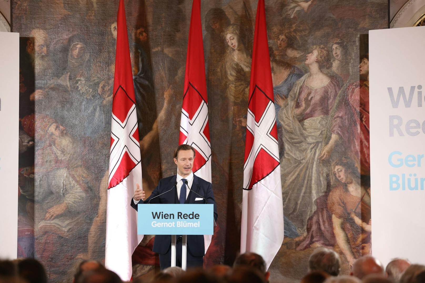 Gernot Blümel bei seiner "Rede für Wien" am 20. Oktober 2021.