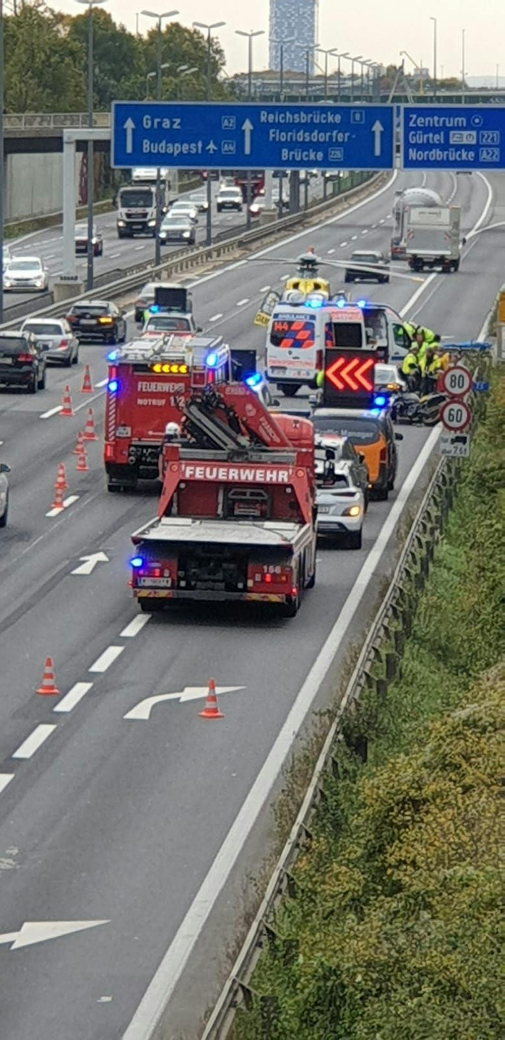 Rettungshubschrauber ist auch schon vor Ort