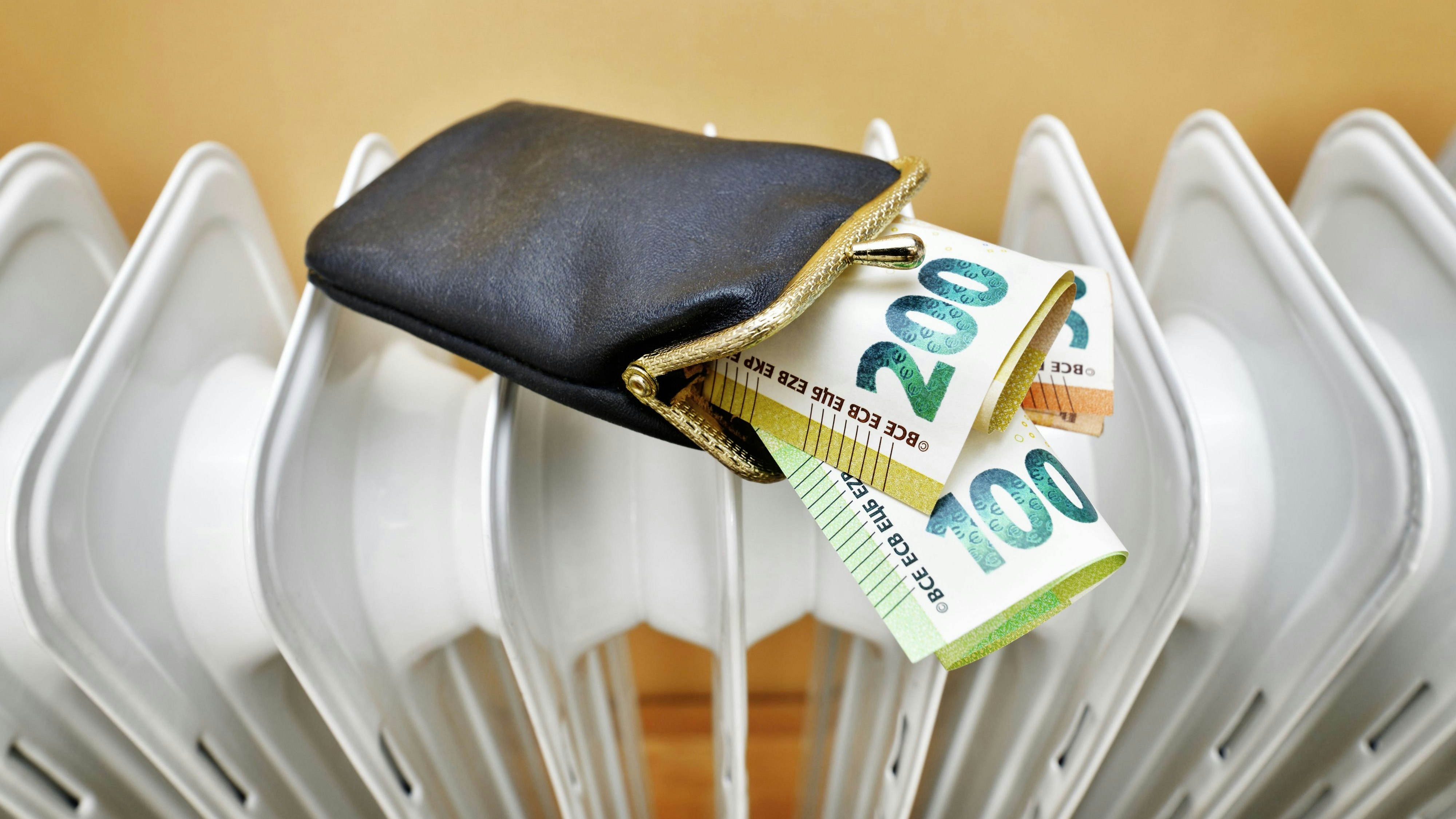 Download von www.picturedesk.com am 21.10.2021 (17:02).  ACT action_36595001 -- Geldbörse auf Heizung, Symbolfoto steigende Heizkosten / action press - 20211020_PD15297 - Rechteinfo: Rights Managed (RM)