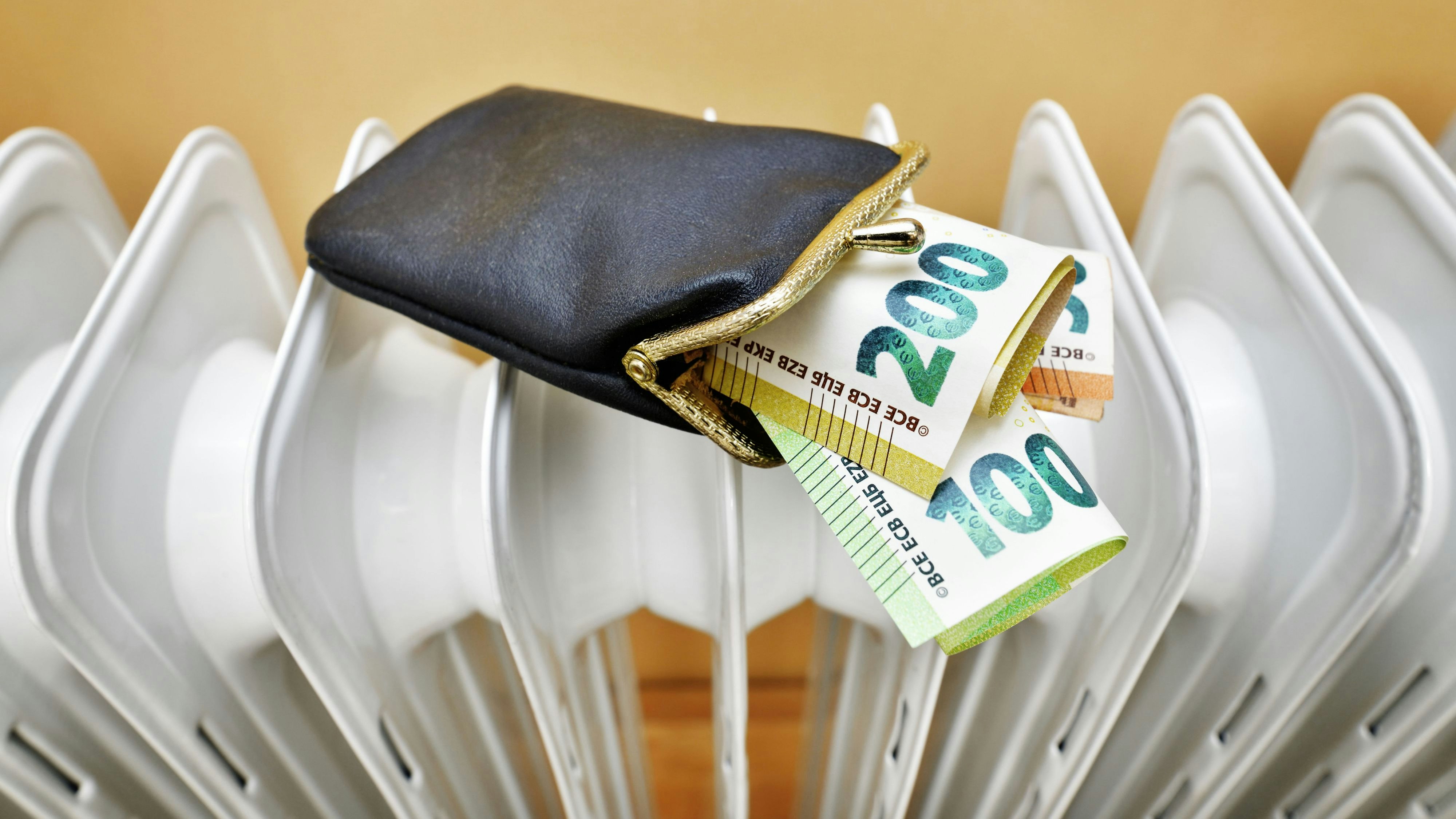 Download von www.picturedesk.com am 21.10.2021 (17:02).  ACT action_36595001 -- Geldbörse auf Heizung, Symbolfoto steigende Heizkosten / action press - 20211020_PD15297 - Rechteinfo: Rights Managed (RM)