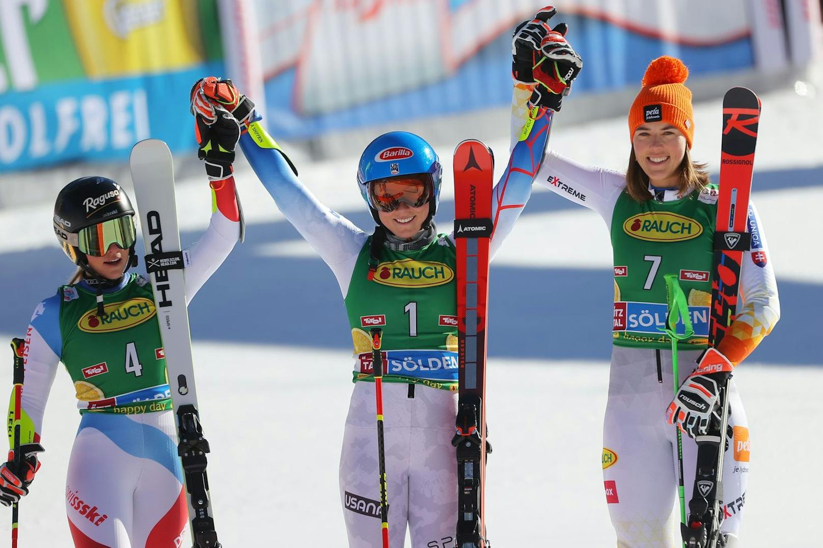 Lara Gut, Mikaela Shiffrin und Petra Vlhova.