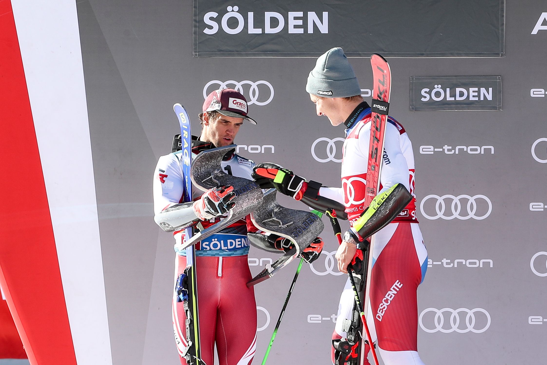 Roland Leitinger (l.) mit Sieger Marco Odermatt