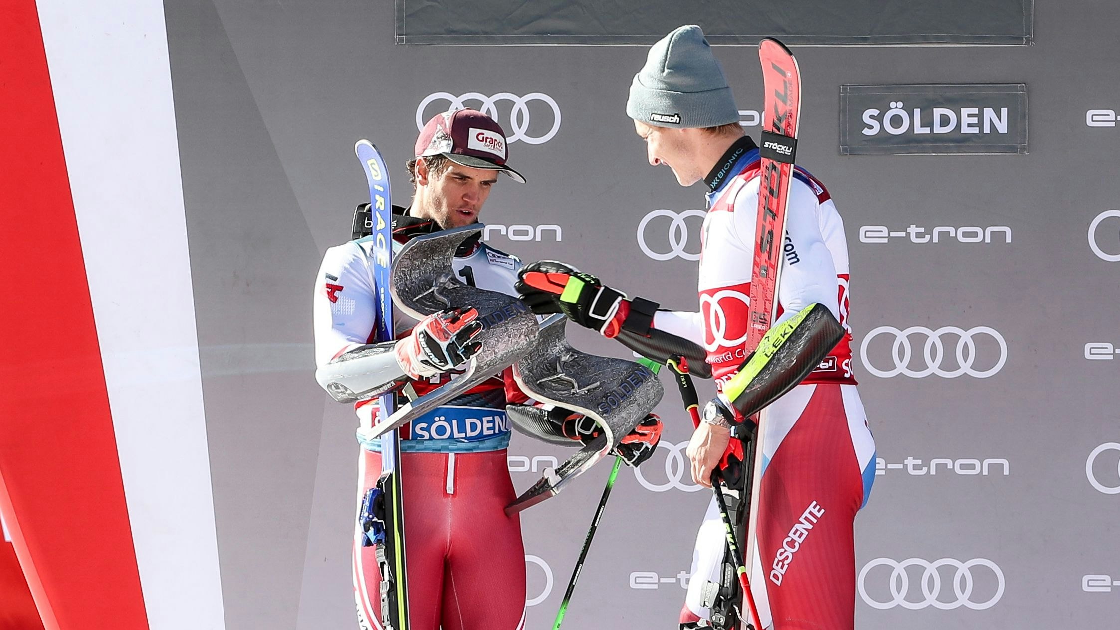 Roland Leitinger (l.) mit Sieger Marco Odermatt