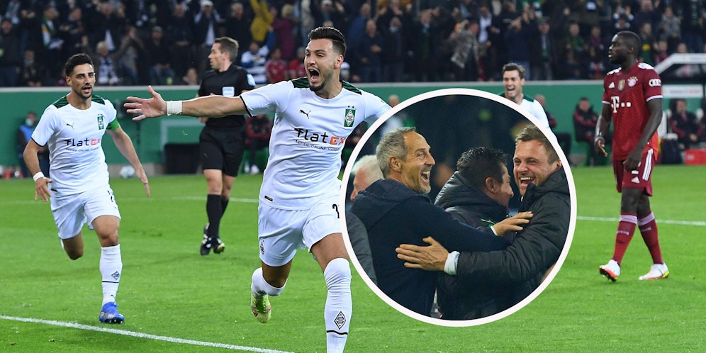 Adi Hütter jubelt über den Kantersieg gegen den FC Bayern.