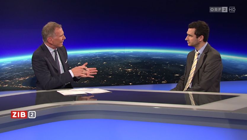 ORF-Moderator Armin Wolf mit Rechtsexperte Karl Stöger