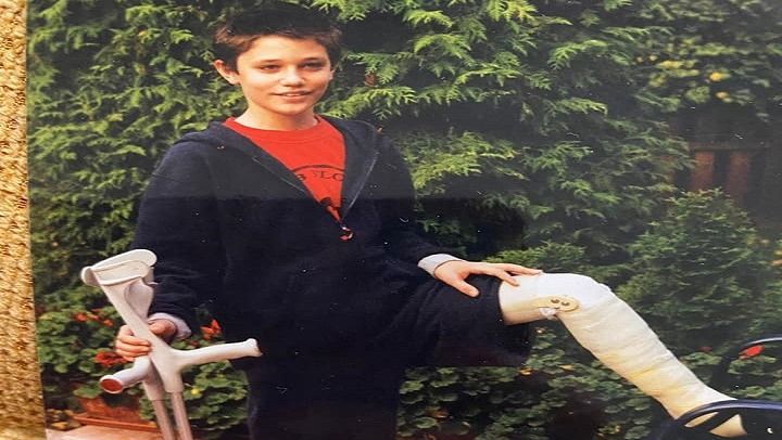 Georg Schober nach einer seiner Operationen.