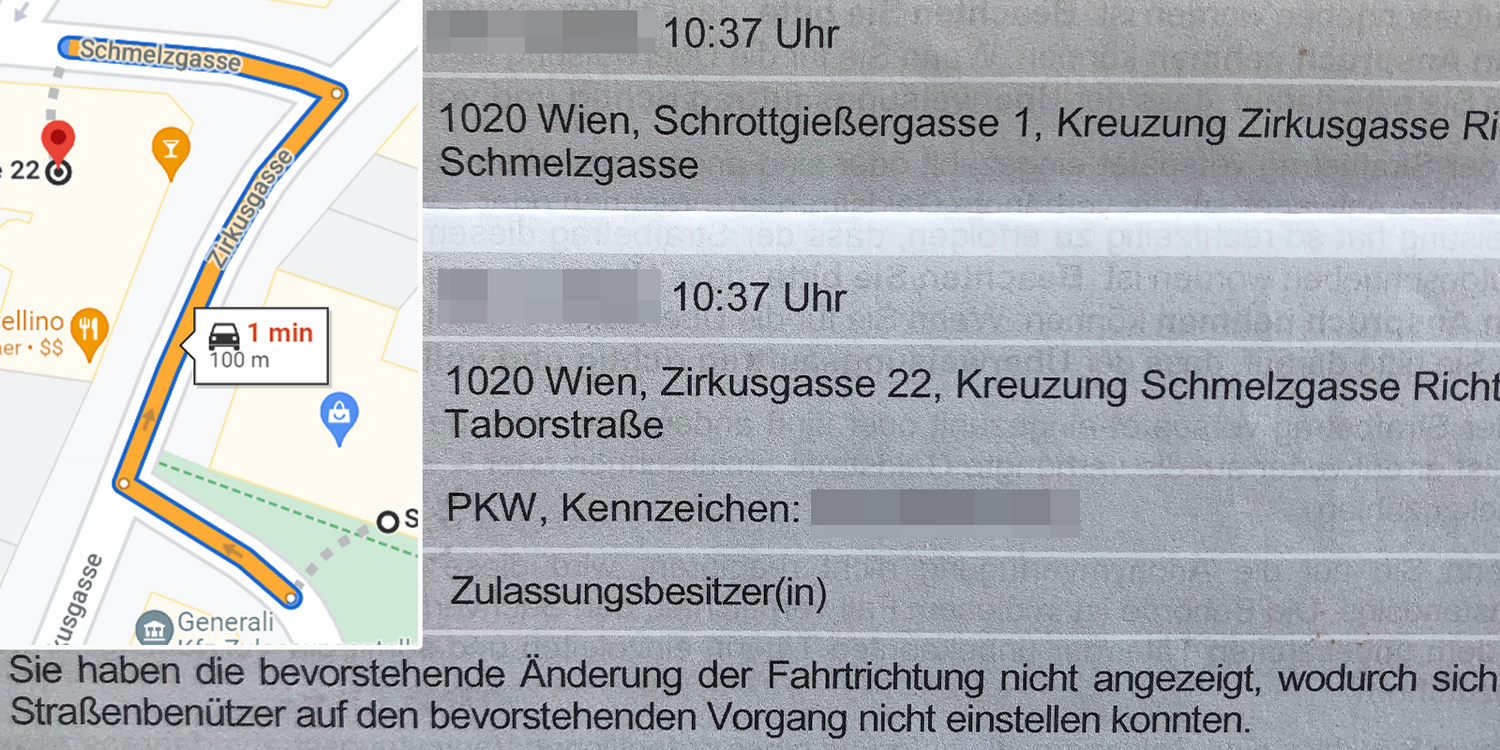 Wiener Autofahrer kassiert innerhalb von 50 Meter zwei Strafzettel.