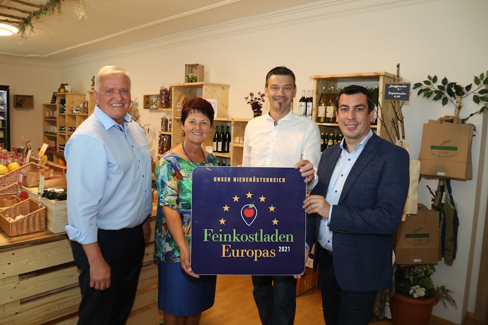 Franz Schnabl, Lisbeth Kern Bürgermeisterin von Petzenkirchen, Thomas Vasku Bürgermeister von Loosdorf, Günther Sild