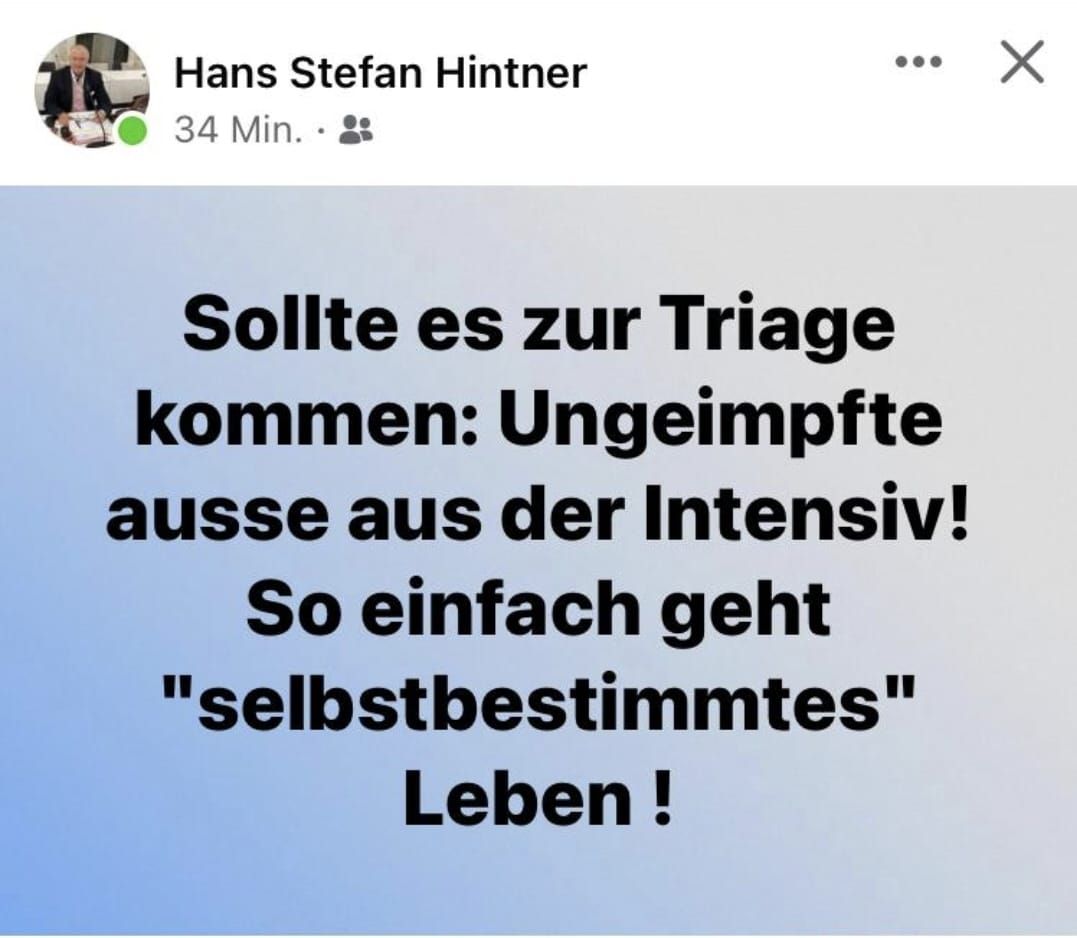 Dieses Posting sorgte für Aufregung.