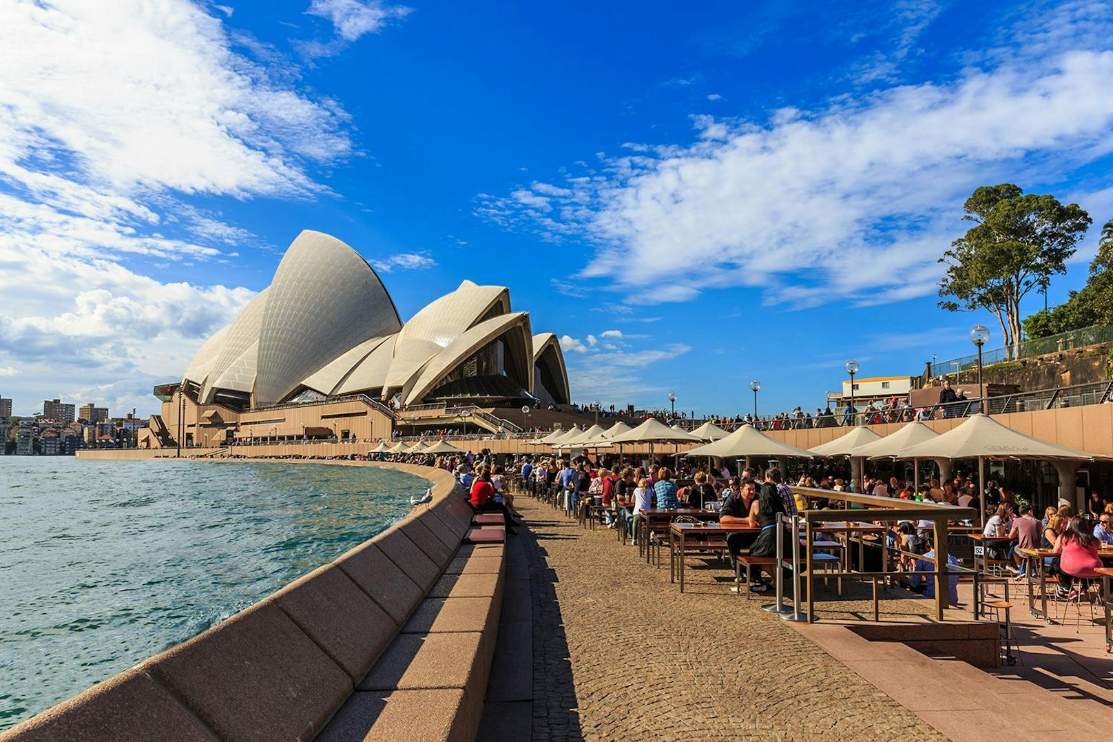 Ein ähnliches Bild in Sydney: Die Promenade am Wasser...