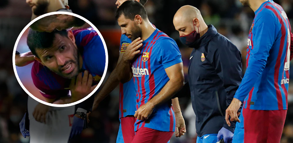 Sergio Aguero wurde mit Atemproblemen ausgetauscht. 