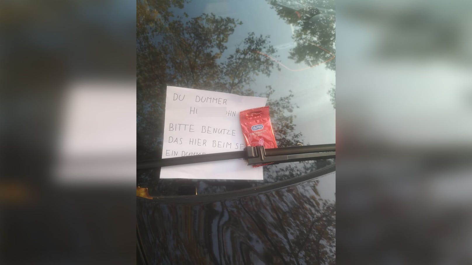 Wiener findet Hassbrief und Kondome auf Autoscheibe – Leser