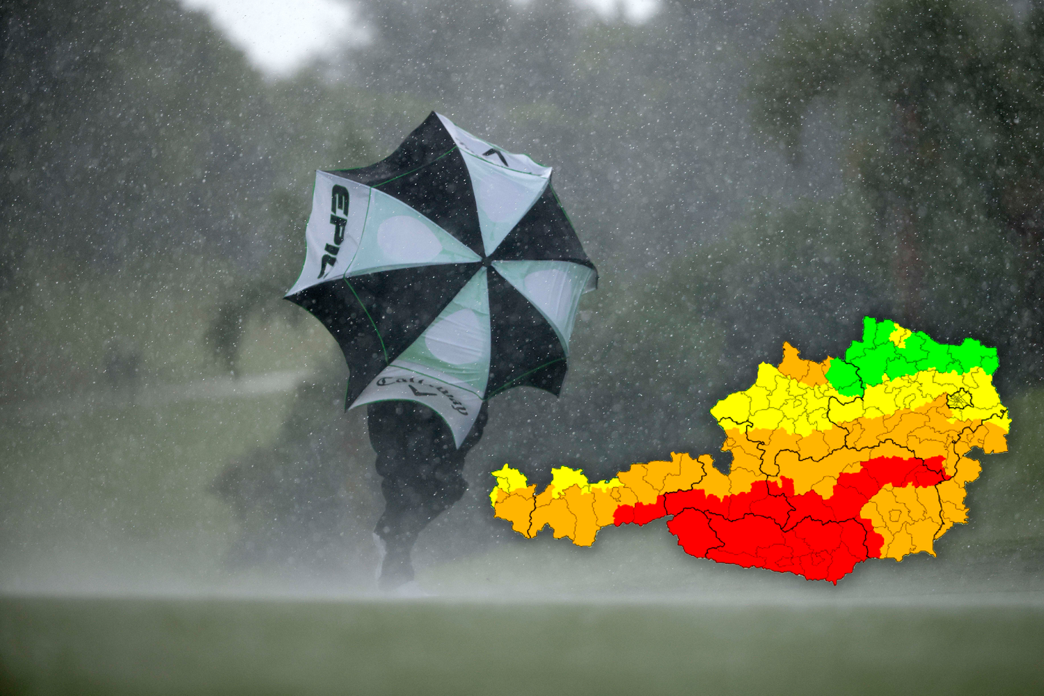 Am Montag wird es im ganzen Land starken Regen geben.