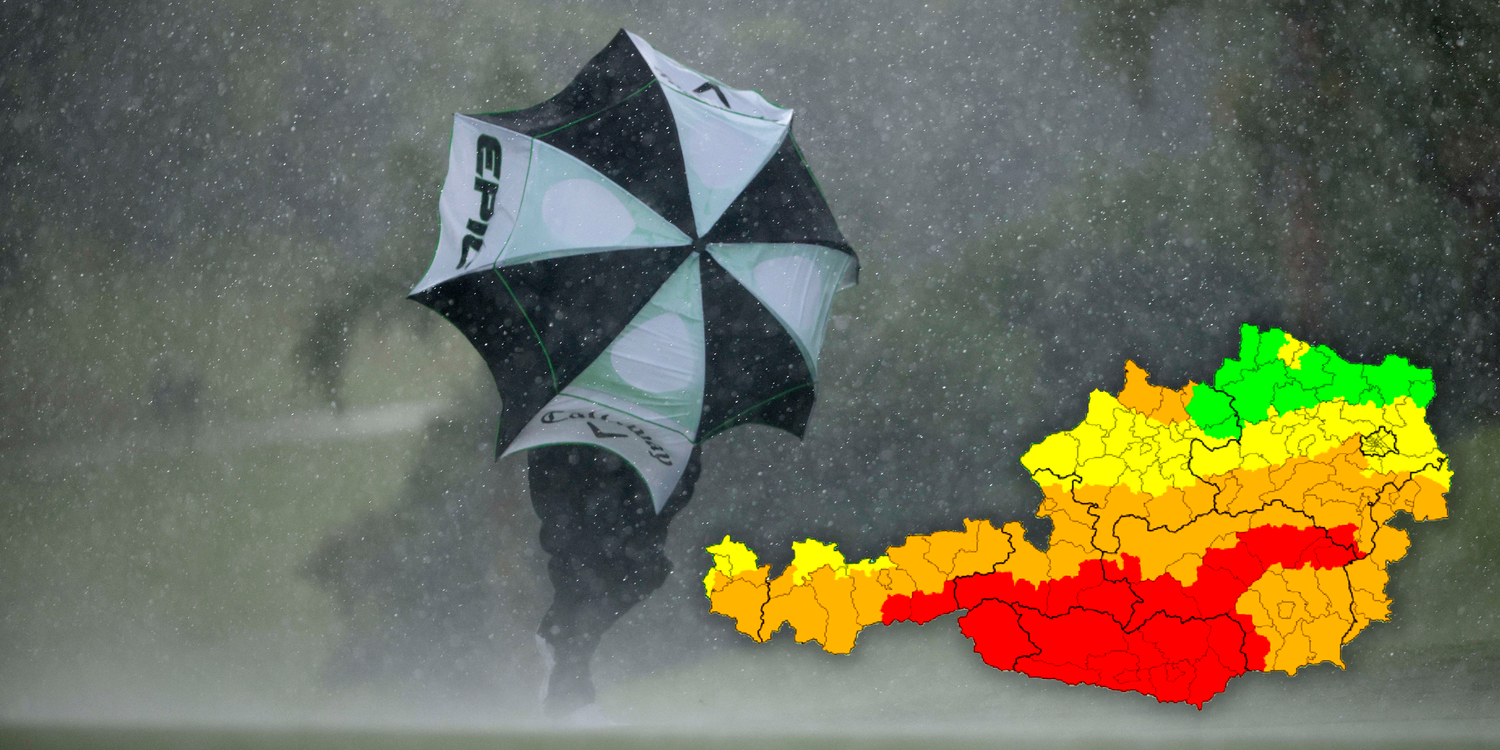 Am Montag wird es im ganzen Land starken Regen geben.