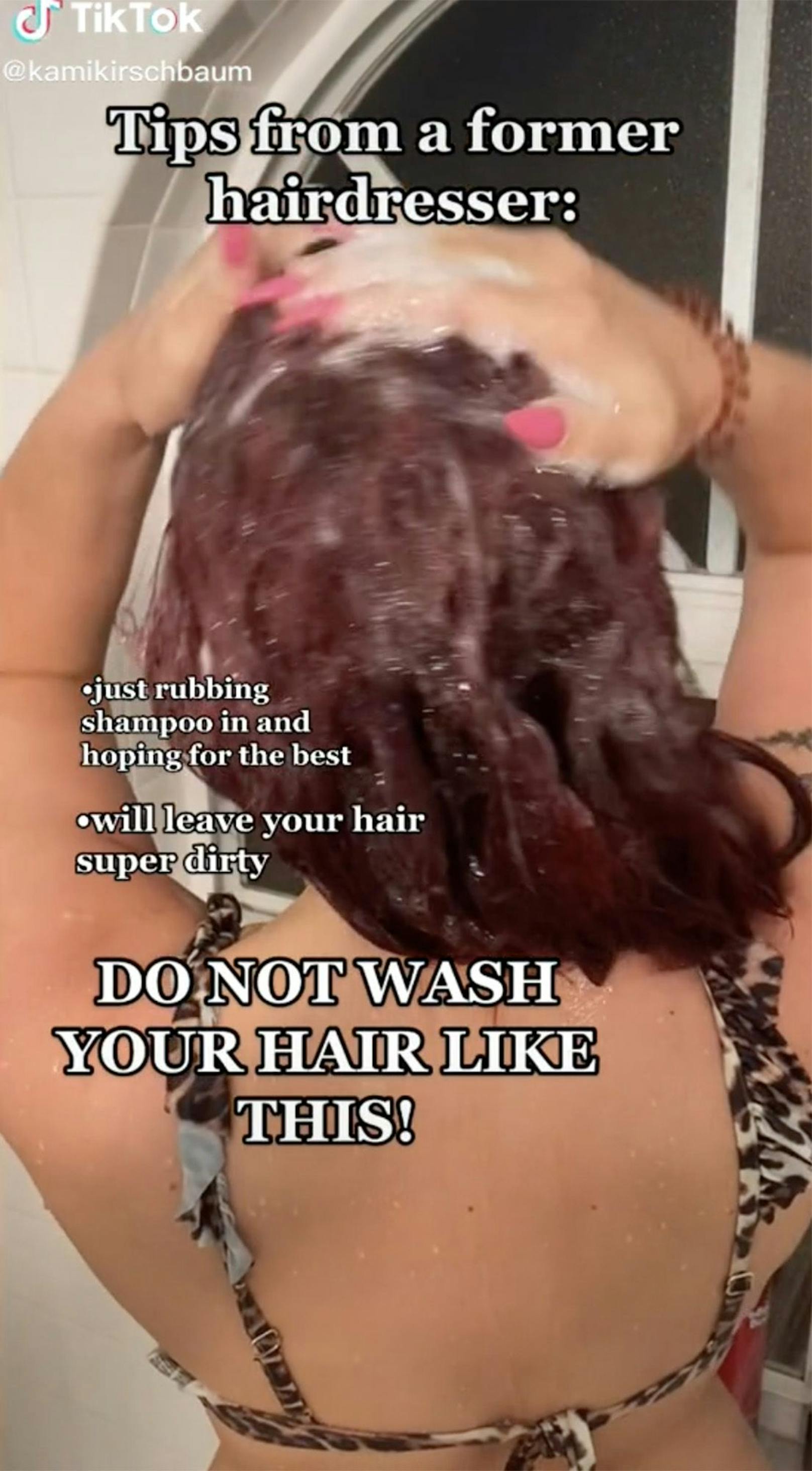 Das Shampoo einfach in die Haare massieren und das Beste hoffen, ist laut Kami Kirschbaum die falsche Methode. So würden die Haare niemals sauber werden.