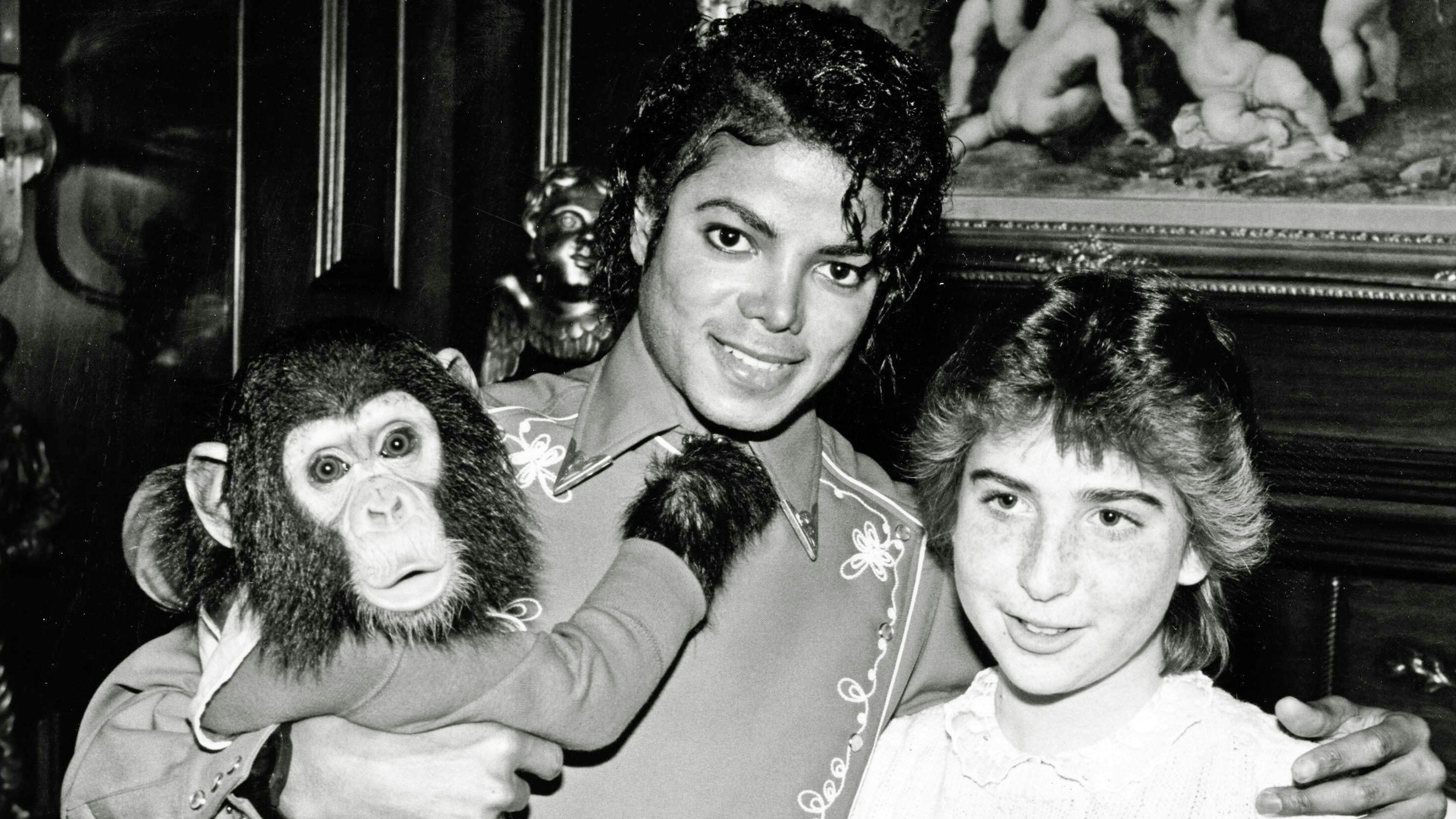 Michael Jackson mit einem 14-Jährigen Fan und seinem Chimpansen "Bubbles"