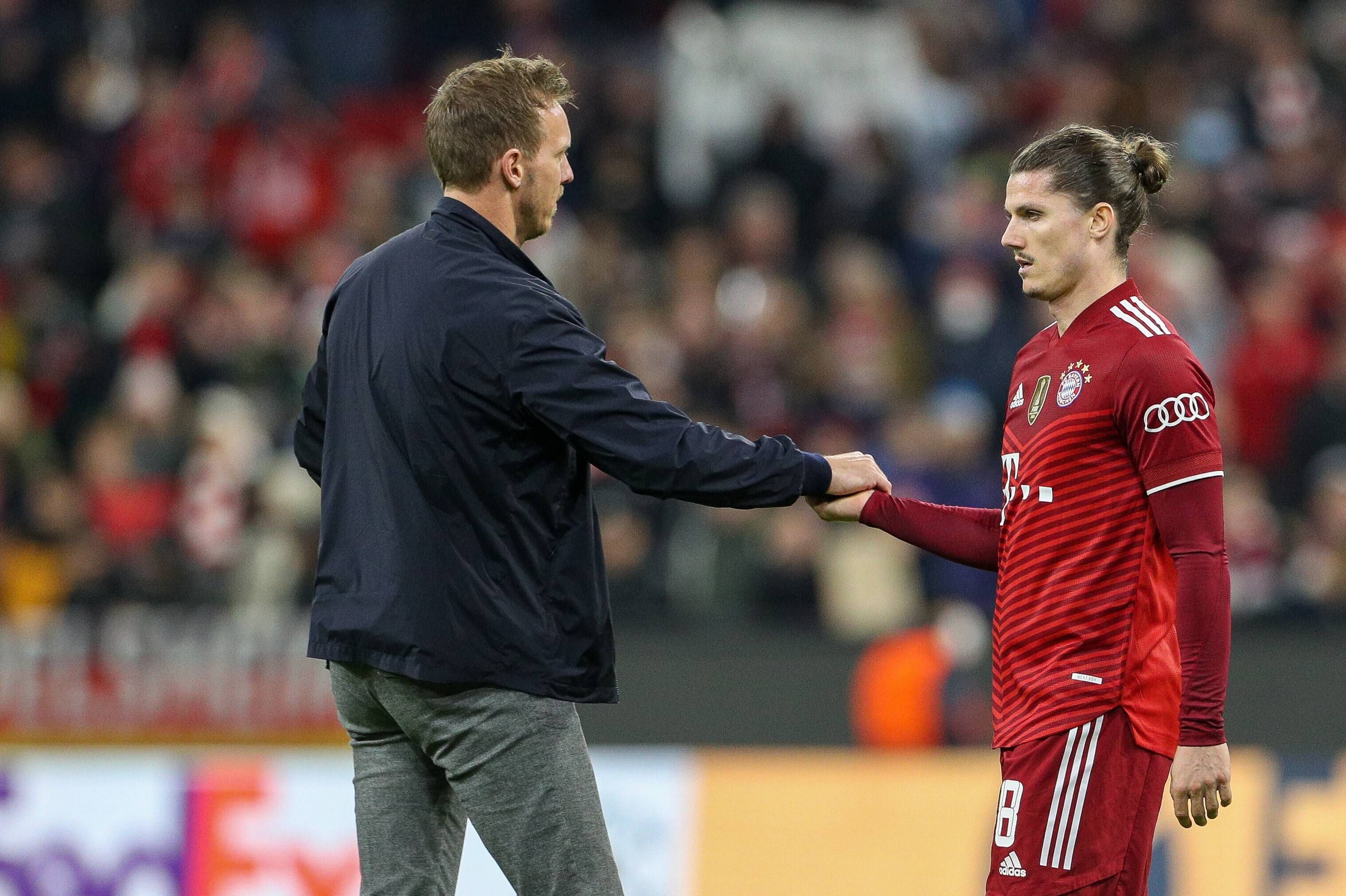 Julian Nagelsmann spricht über Marcel Sabitzer. 