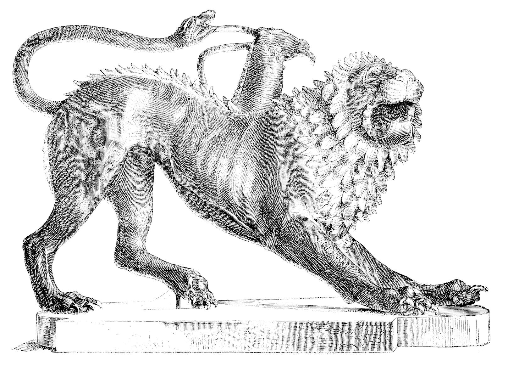 Der Ausdruck "Chimäre" kommt eigentlich aus der griechischen Mythologie und beschreibt ein Mischwesen zwischen Löwe, Schlange und Ziege. <br>