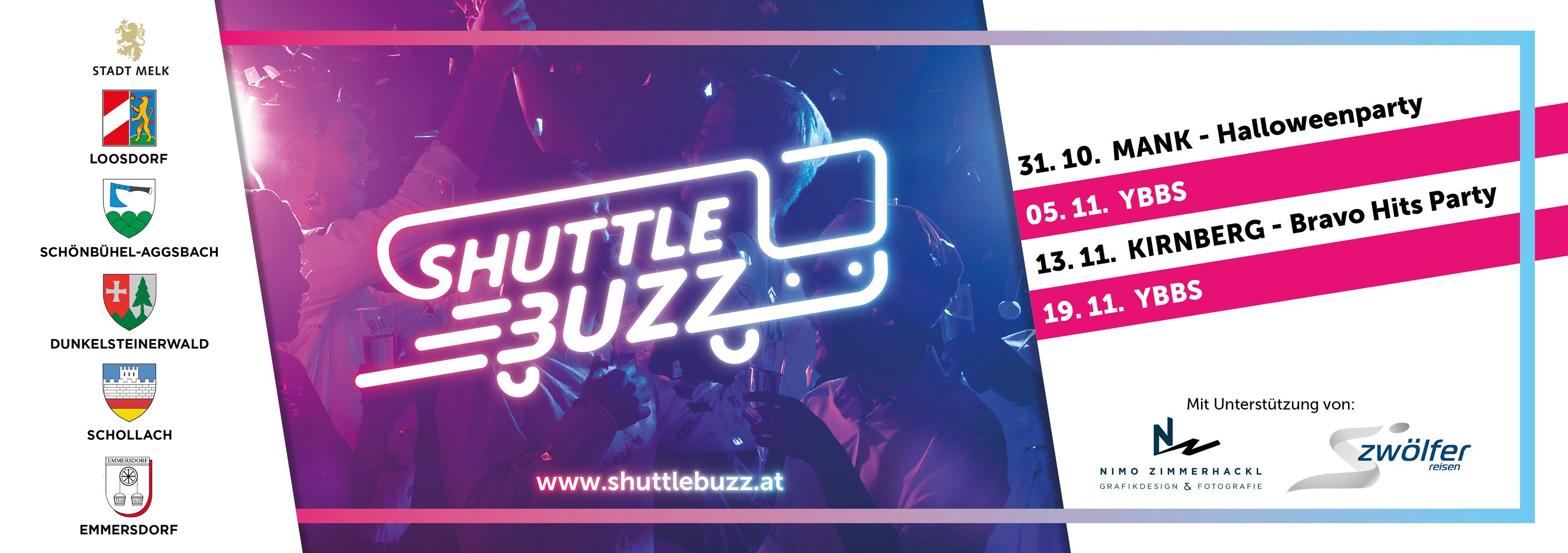 Die nächsten Fahrten des Shuttle Buzz.