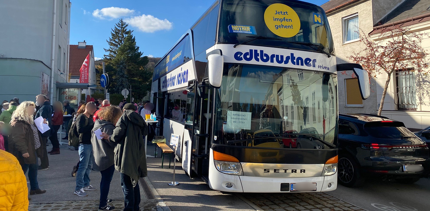 In Mödling wurde im Bus geimpft.