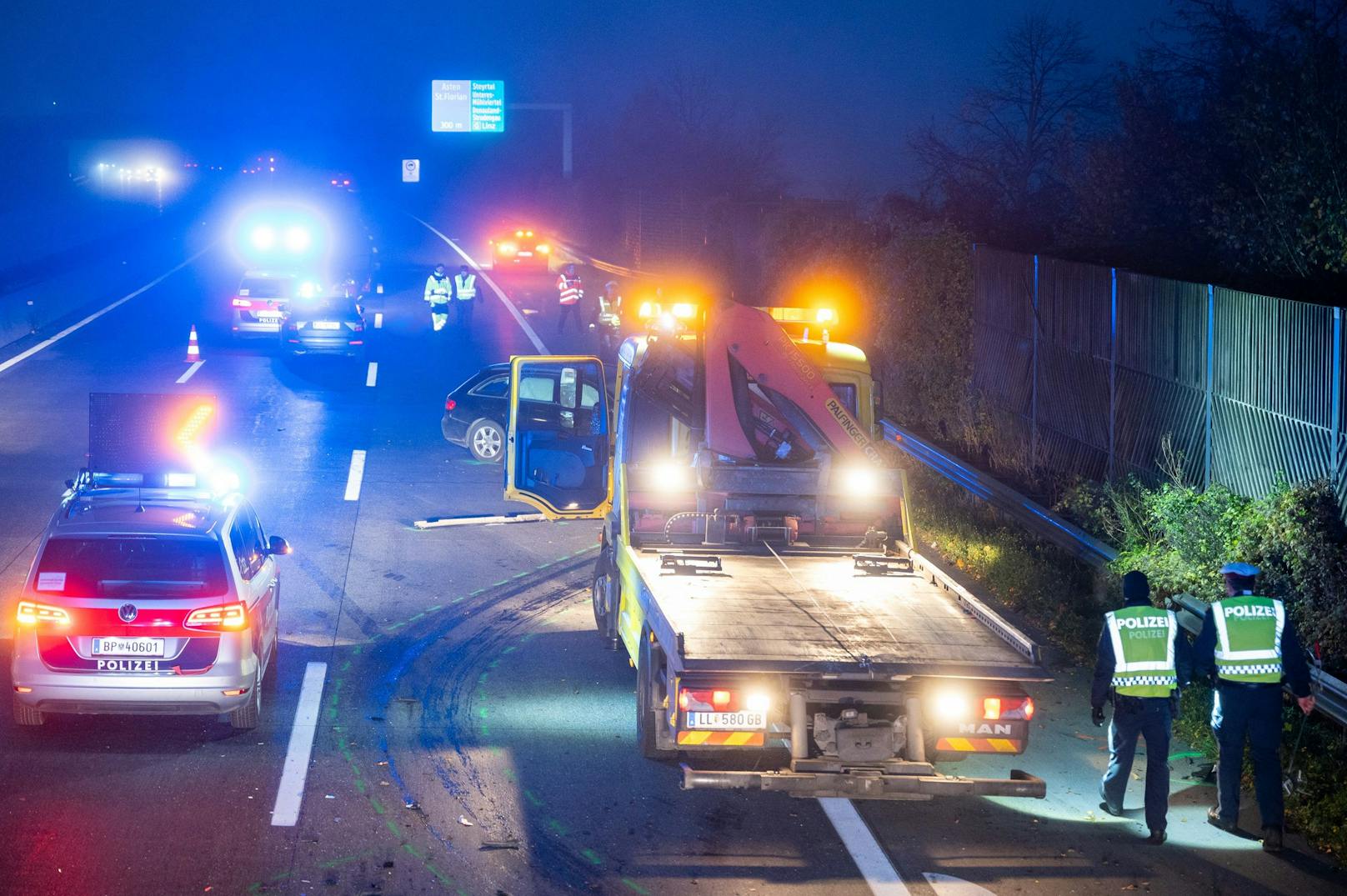 Bilder vom Unfall auf der A1.