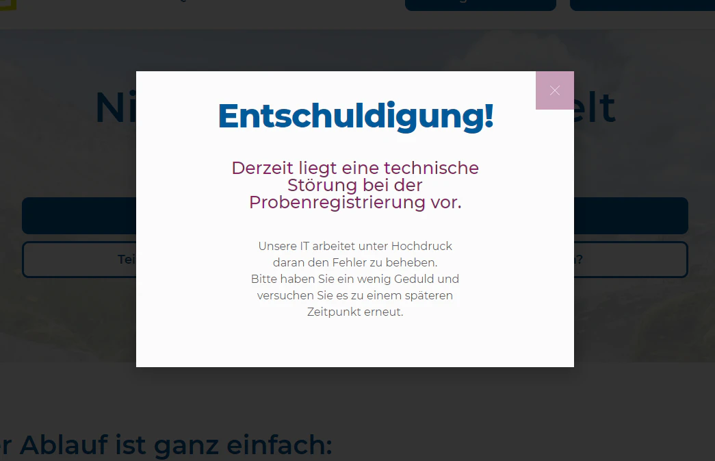 Auf der Webseite entschuldigt man sich für den Hacker-Angriff.