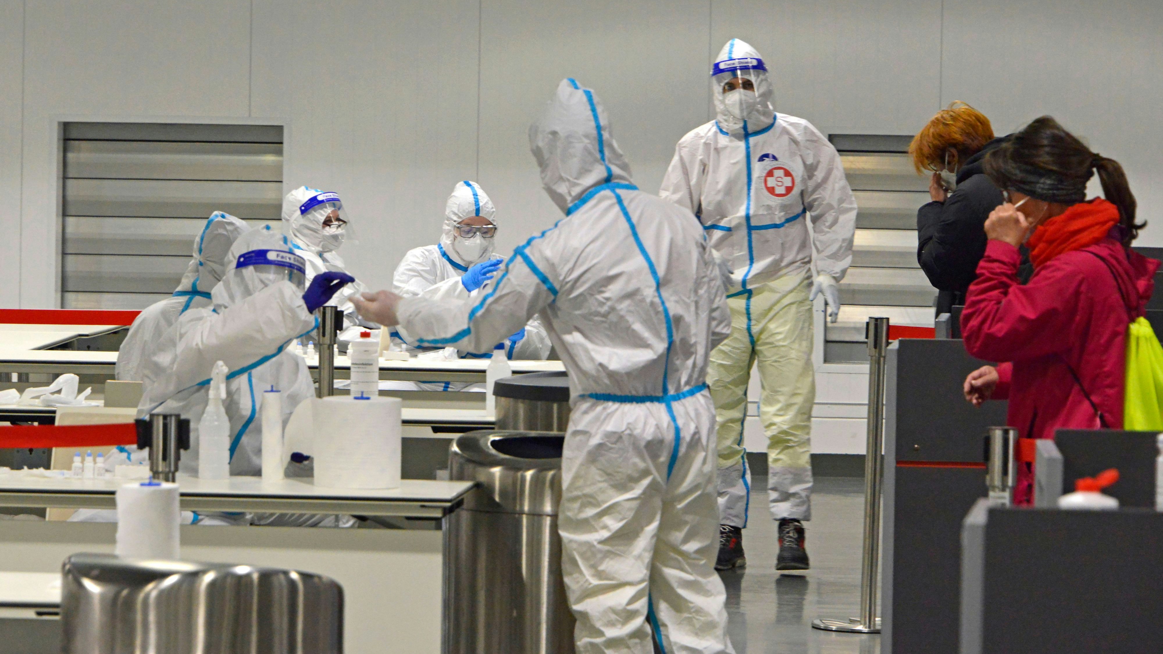 Corona-Teststraße im Austria Center Vienna