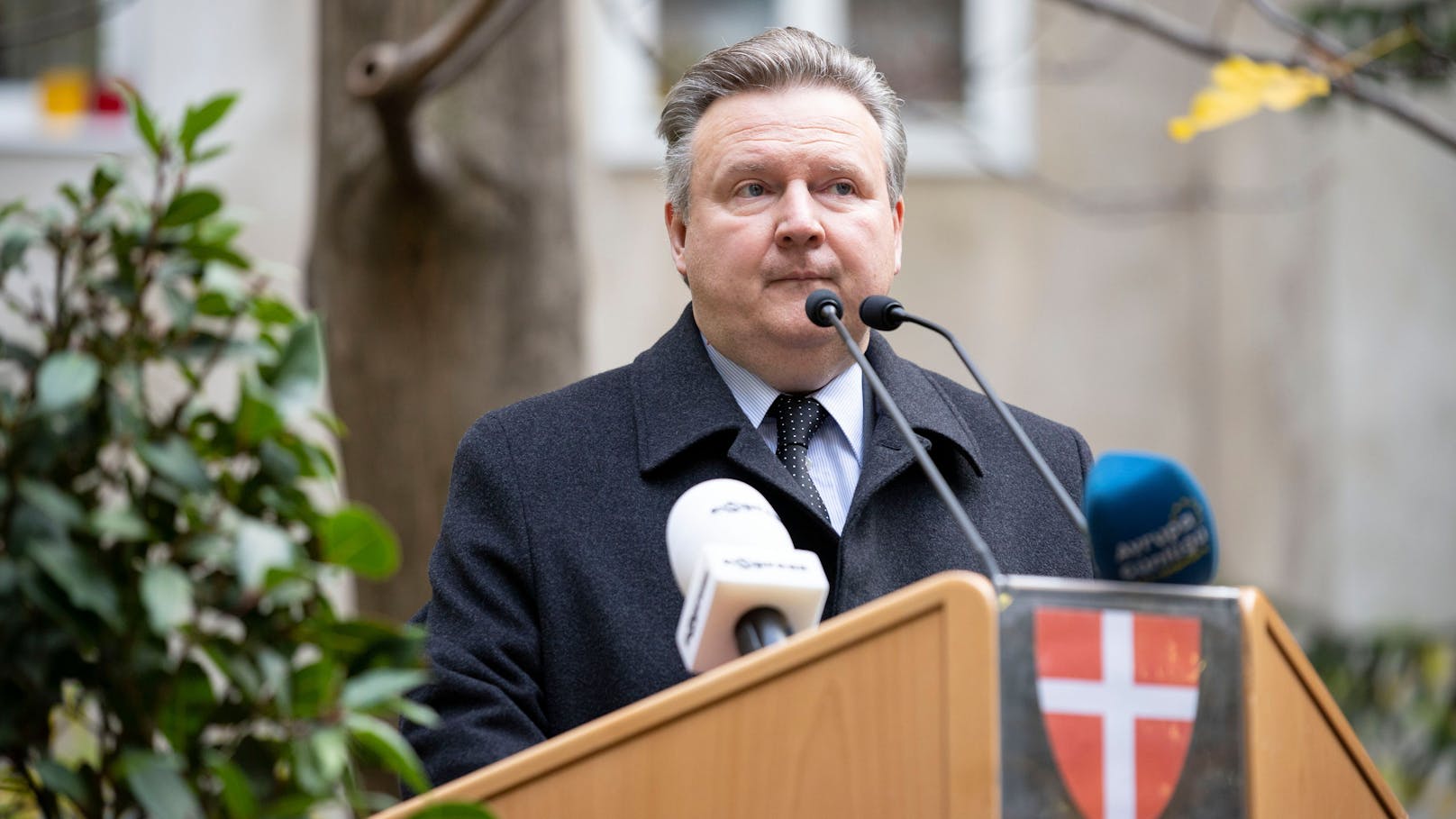Wiens Bürgermeister Michael Ludwig bei der Gedenkfeier.