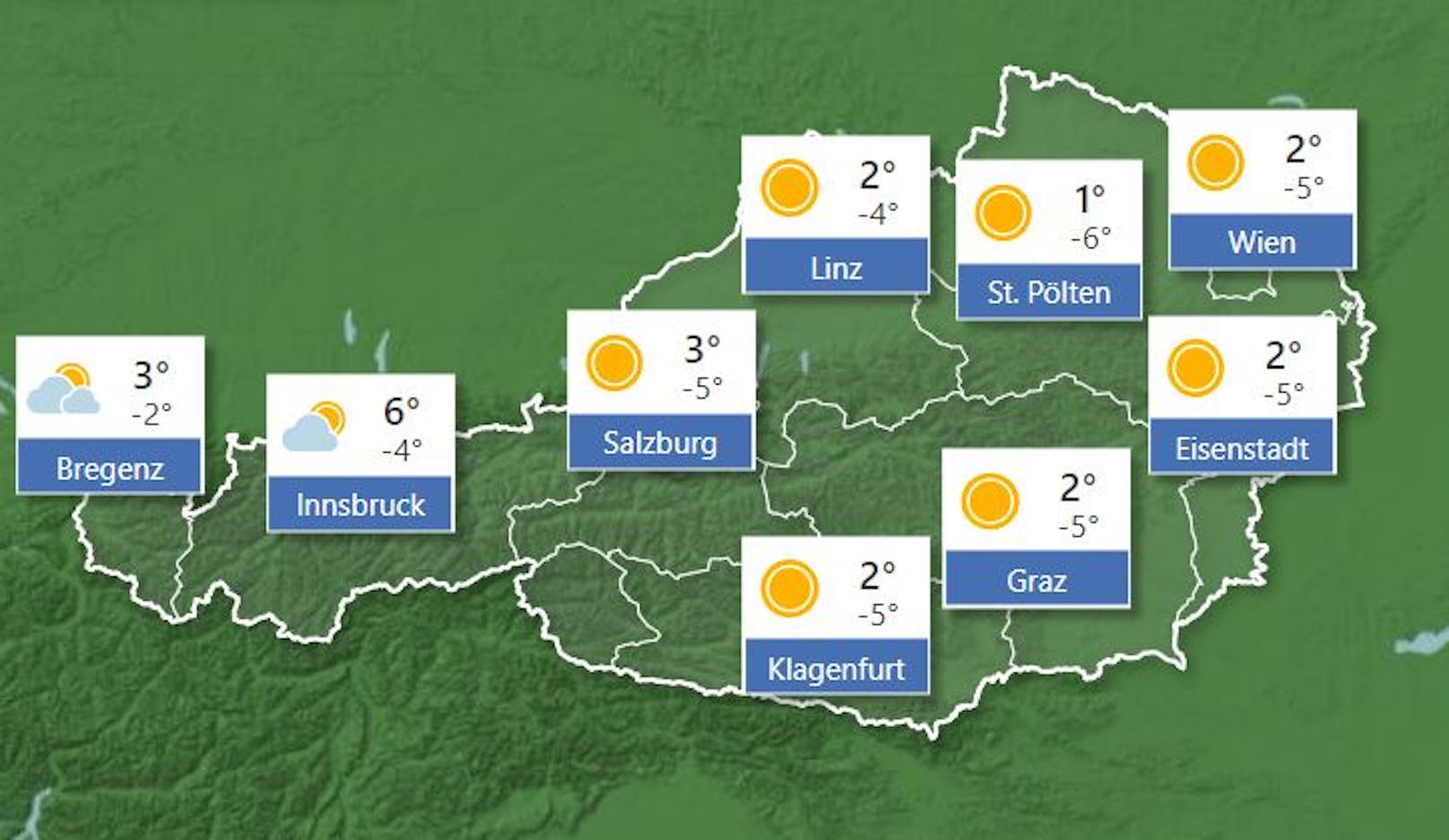 Frostwoche in Österreich: die Prognose für <strong>Dienstag</strong>, 16. November 2021