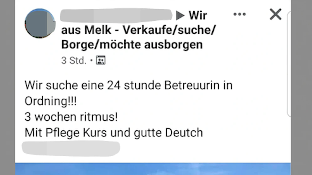 Posting: Pflegekraft gesucht