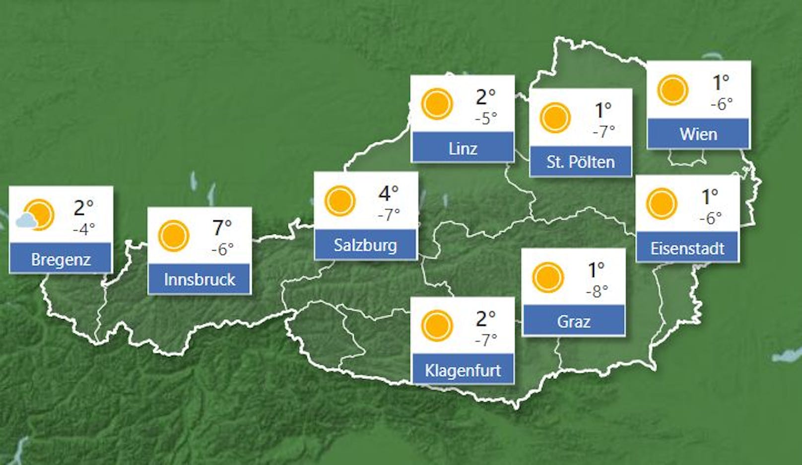 Frostwoche in Österreich: die Prognose für <strong>Mittwoch</strong>, 17. November 2021