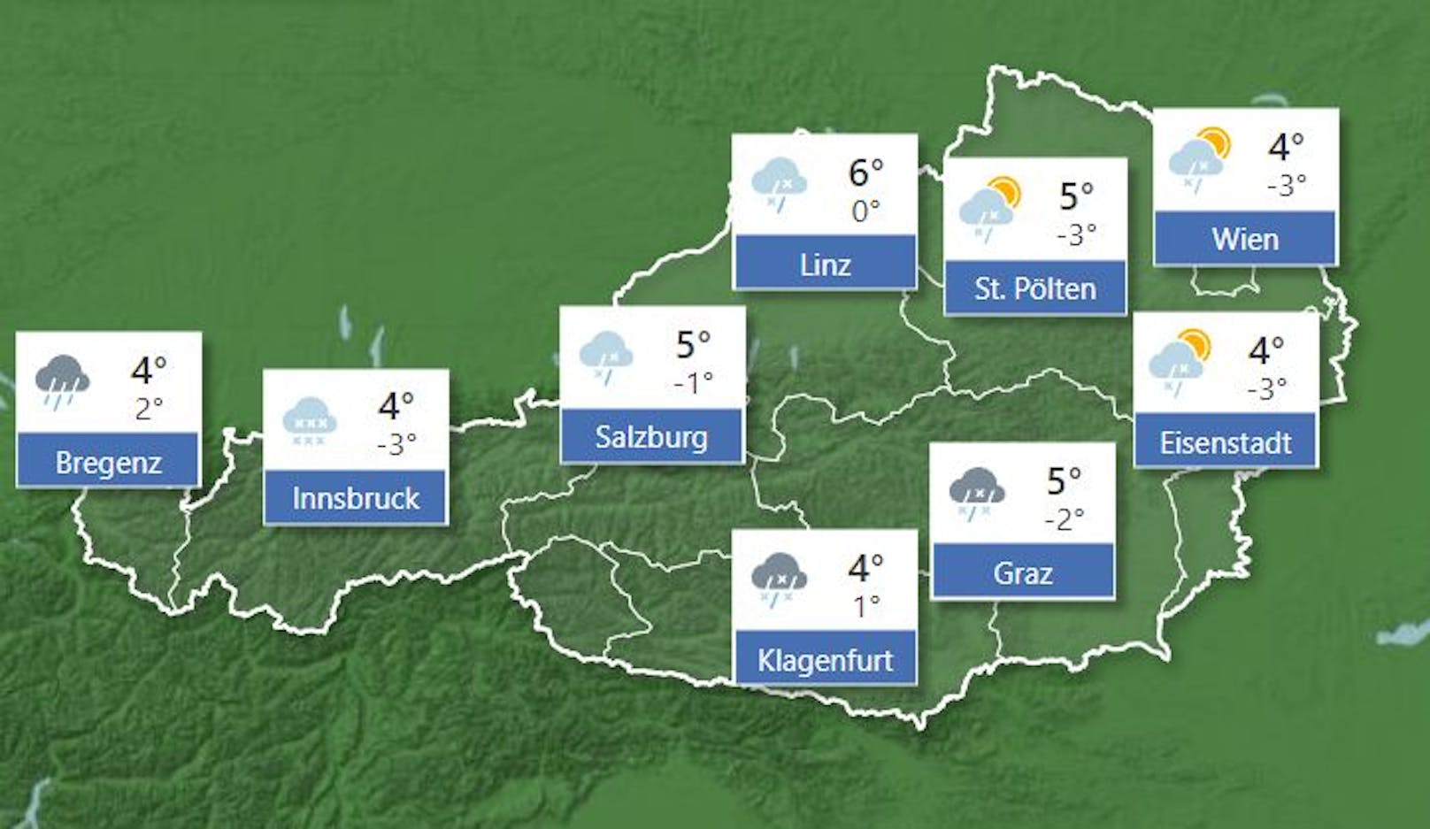 Frostwoche in Österreich: die Prognose für <strong>Freitag</strong>, 19. November 2021