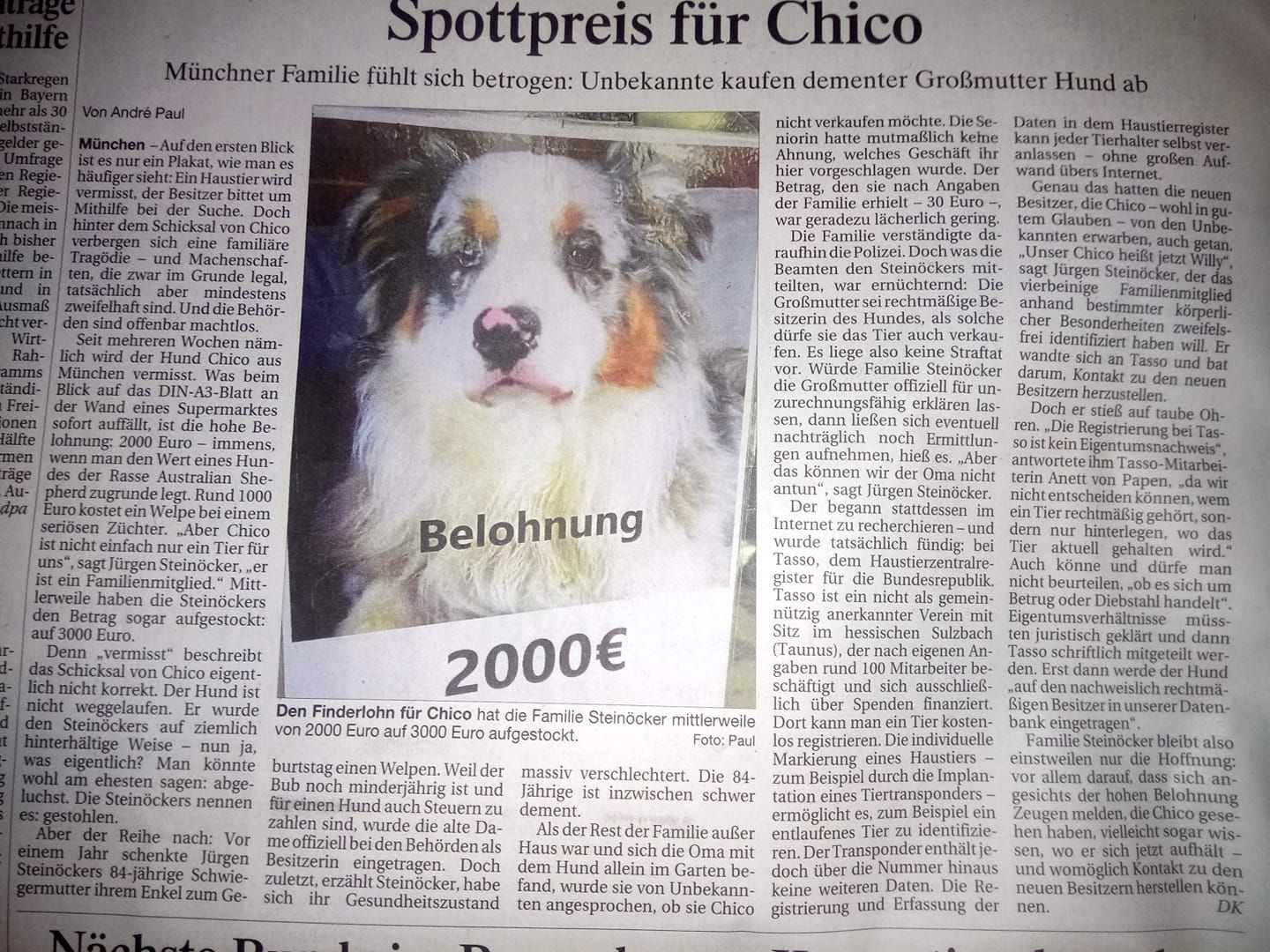 Mit allen Mitteln wird nach "Chico" gesucht.&nbsp;