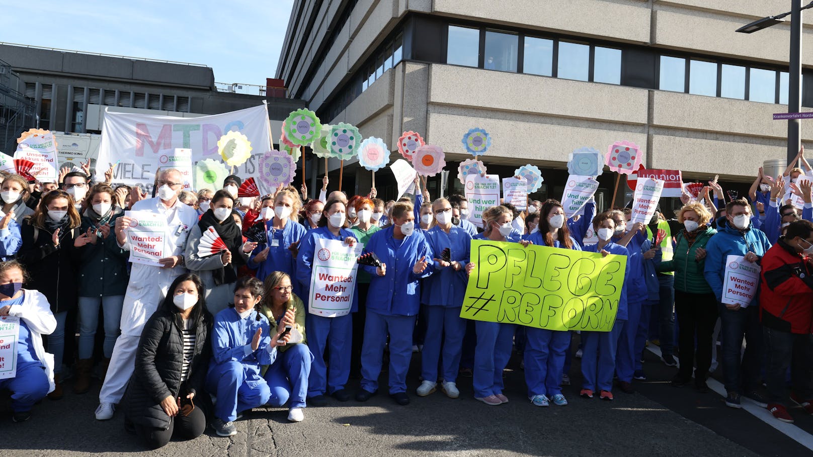 Am Mittwoch fand österreichweit eine Protestaktion Gesundheitsberufe statt.