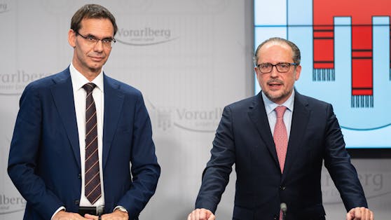 Vorarlbergs Landeshauptmann Markus Wallner und Bundeskanzler Alexander Schallenberg