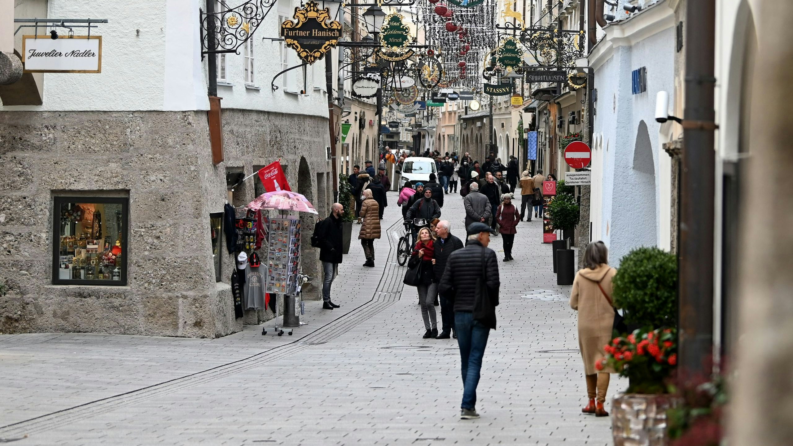 Getreidegasse in der Salzburg Altstadt 