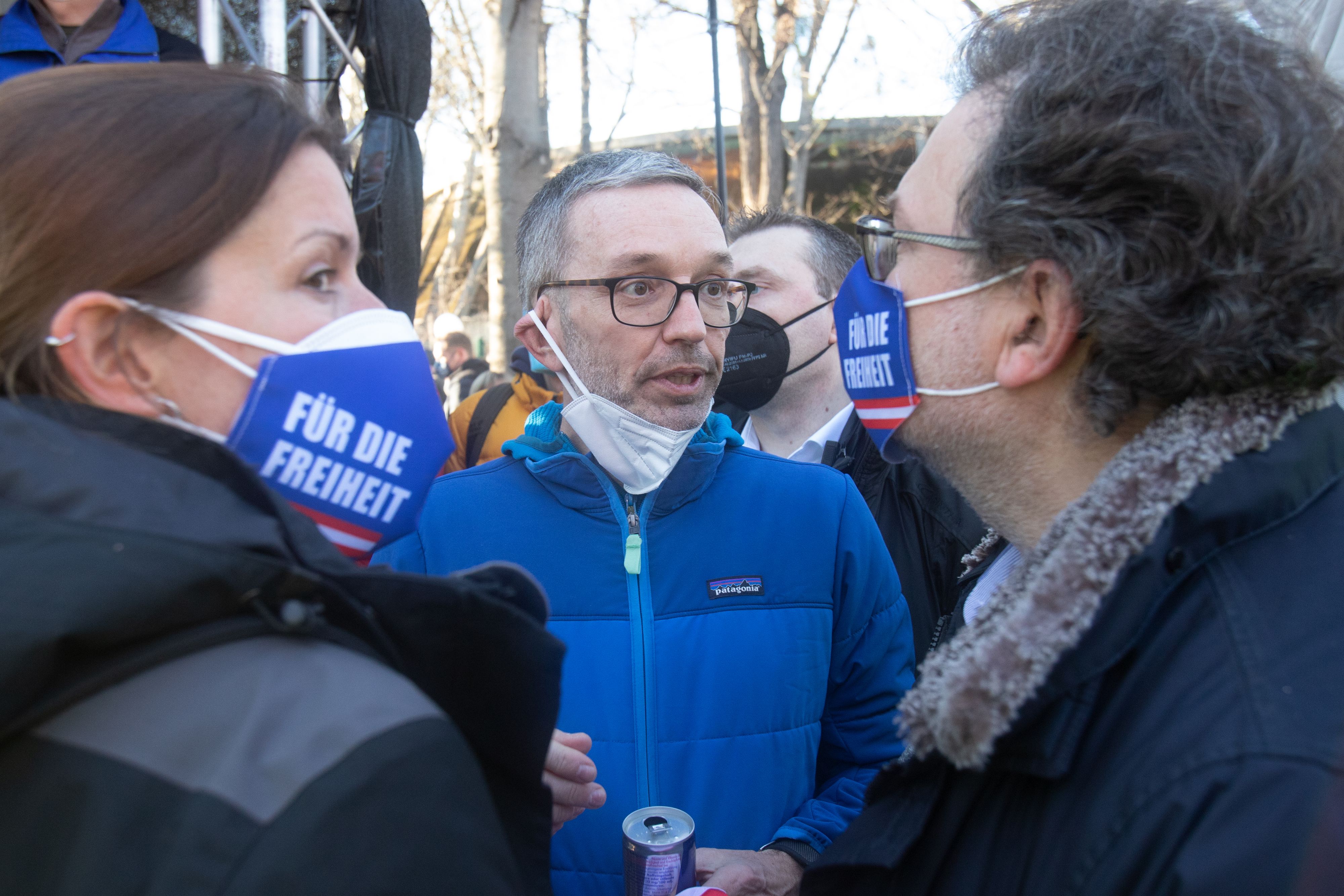 FPÖ-Chef Kickl bei einer Demonstration.