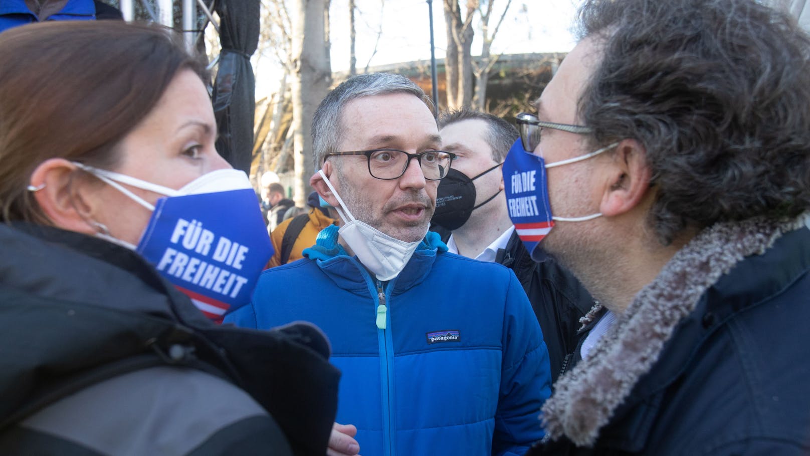 FPÖ-Chef Kickl bei einer Demonstration.