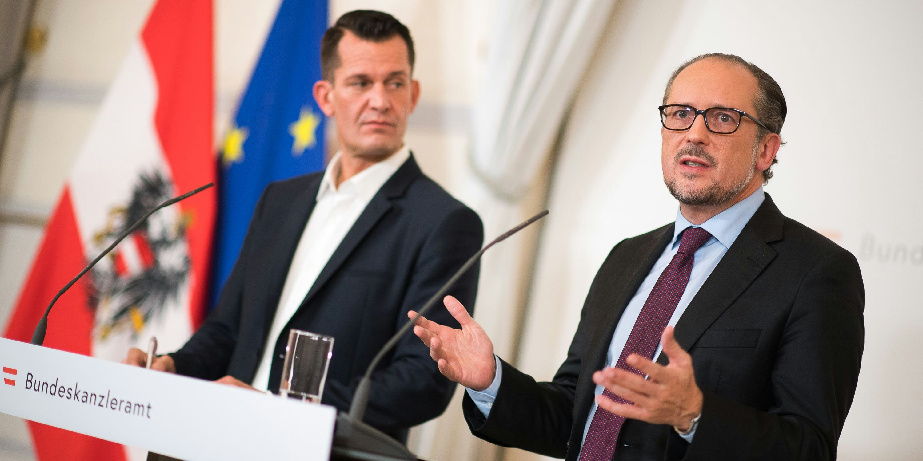 Bundeskanzler Schallenberg und Gesundheitsminister Mückstein.